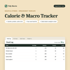 Calorie & Macro Tracker spreadsheet template for Excel and Google Sheets