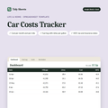 Car Costs Tracker spreadsheet template for Excel and Google Sheets