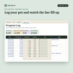 FIRE Tracker, inside the spreadsheet: Log your pot and watch the bar fill up