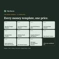Tidy Sheets Money Bundle of 11 money spreadsheet templates