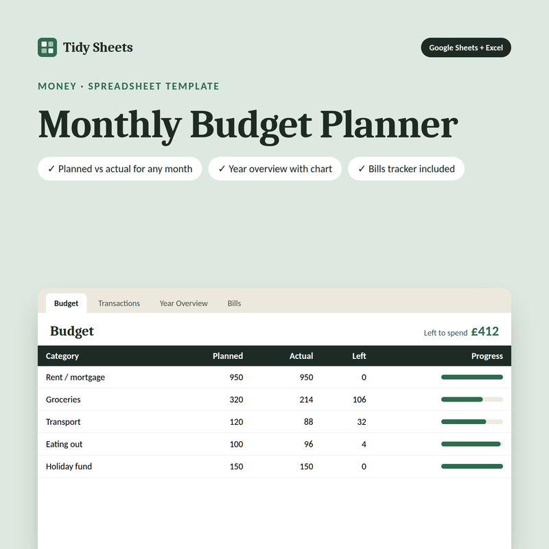 Monthly Budget Planner