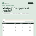 Mortgage Overpayment Planner spreadsheet template for Excel and Google Sheets