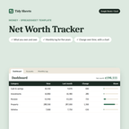 Net Worth Tracker spreadsheet template for Excel and Google Sheets