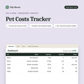 Pet Costs Tracker spreadsheet template for Excel and Google Sheets