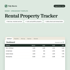 Rental Property Tracker spreadsheet template for landlords, for Excel and Google Sheets