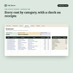 Side Hustle Tracker, inside the spreadsheet: Every cost by category, with a check on receipts