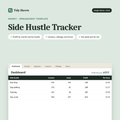 Side Hustle Tracker spreadsheet template for Excel and Google Sheets