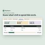 Student Budget Planner preview: logging a week of spending and watching what's left to spend
