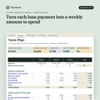 Student Budget Planner, inside the spreadsheet: Turn each loan payment into a weekly amount to spend