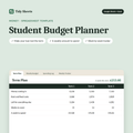 Student Budget Planner spreadsheet template for Excel and Google Sheets