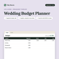 Wedding Budget Planner spreadsheet showing supplier quotes, payments and due dates