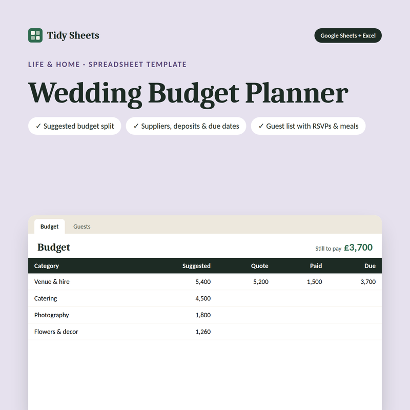Wedding Budget Planner