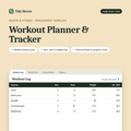 Workout Planner & Tracker spreadsheet template for Excel and Google Sheets