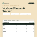 Workout Planner & Tracker spreadsheet template for Excel and Google Sheets
